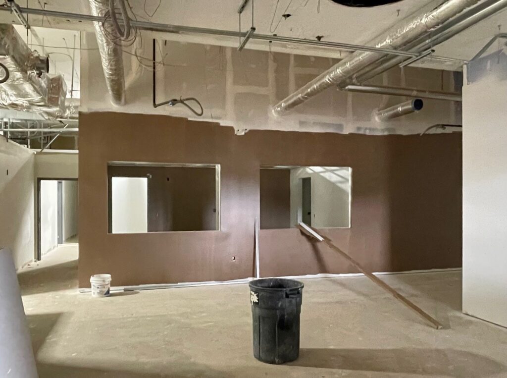 New Mahoning County Veteran Services Commission building offices. MG Electric is handling the electrical work inside.