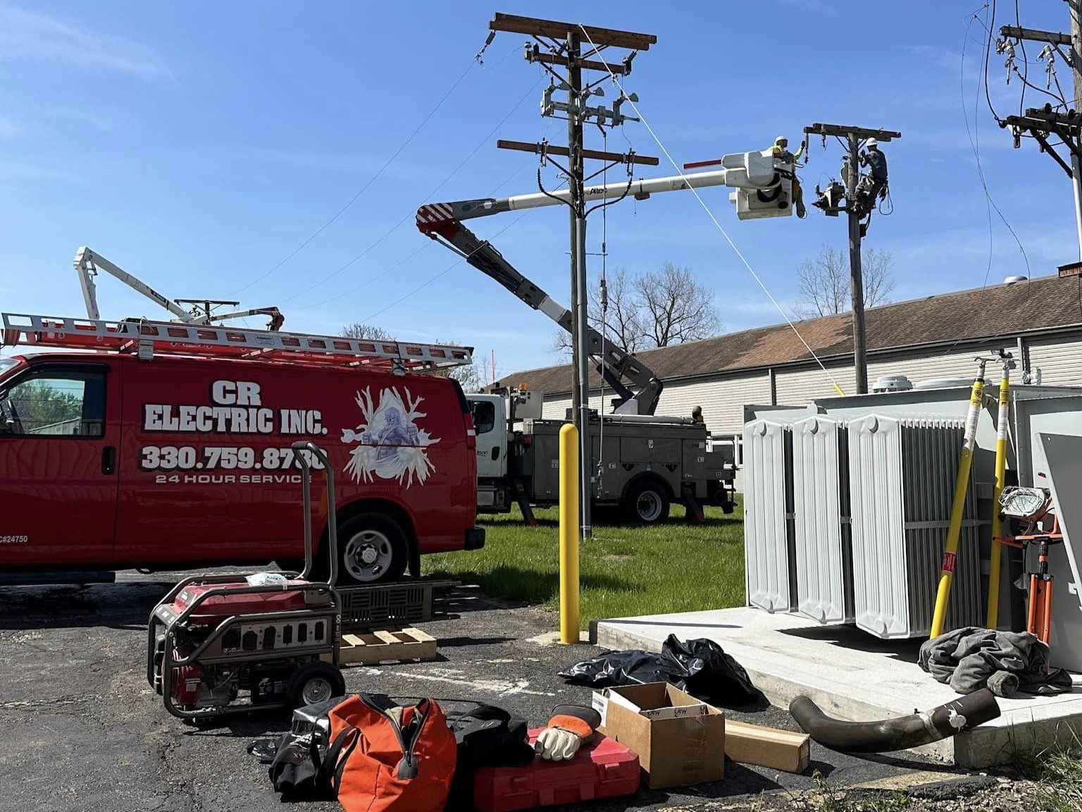 CR Electric outside Brainard Rivet in Girard for power upgrade.