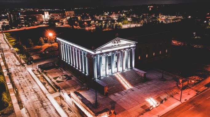 drone view of Stambaugh
