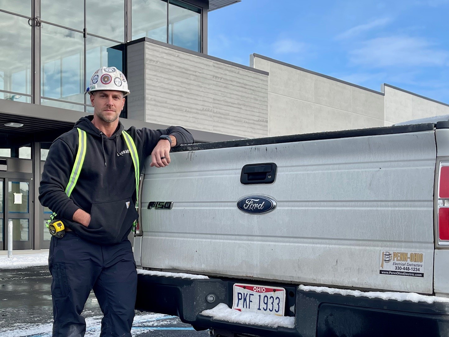 Jeremy Morrow, foreman at Penn-Ohio, outside the Meijer store in Austintown.