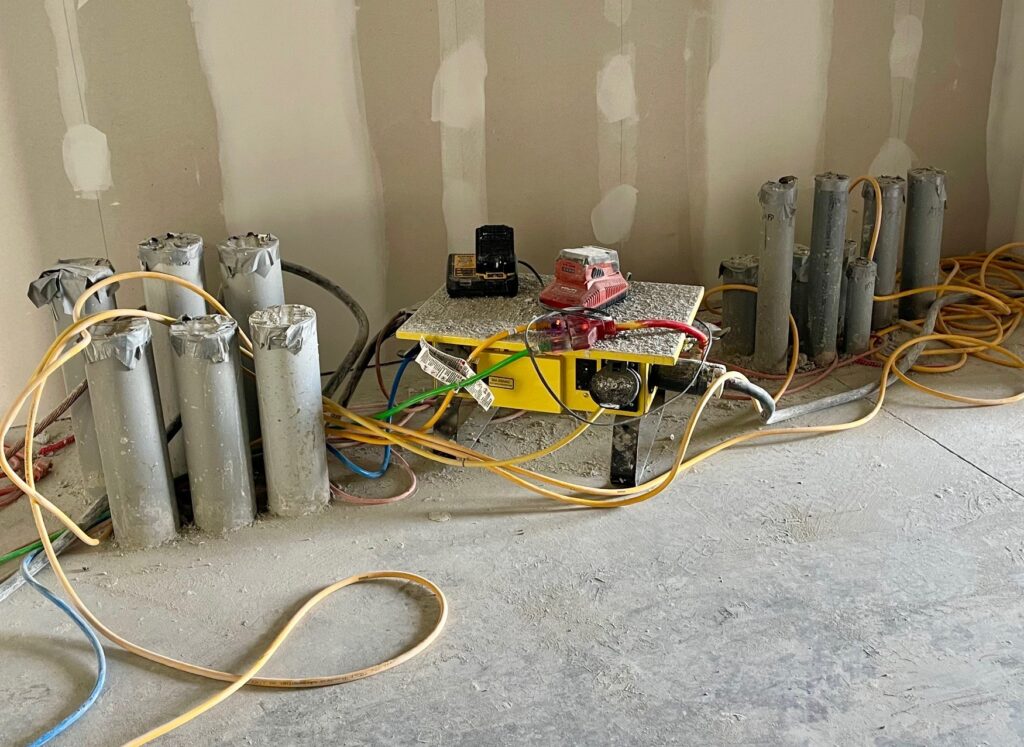 Secondary electrical room that will distribute power to other parts of hospital.
