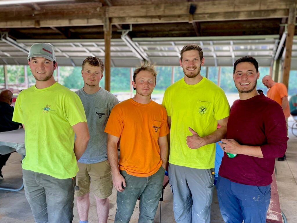 Apprentices from Local 64 picnic networking.