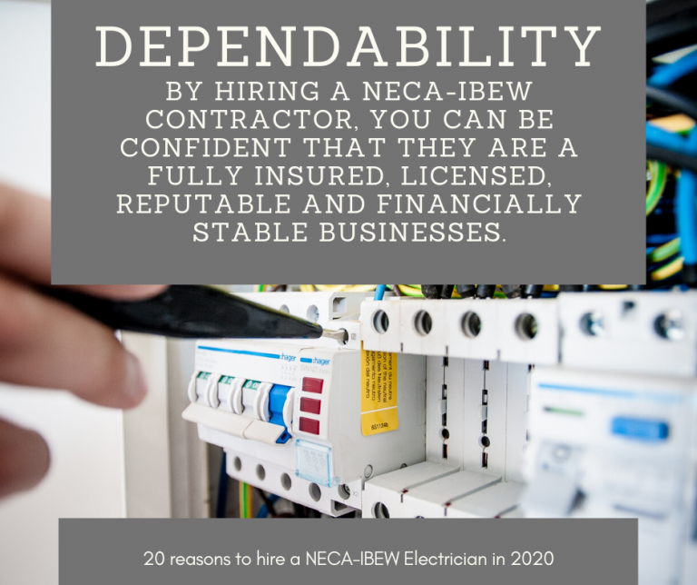 20 reasons to hire a NECA-IBEW Electrician in 2020