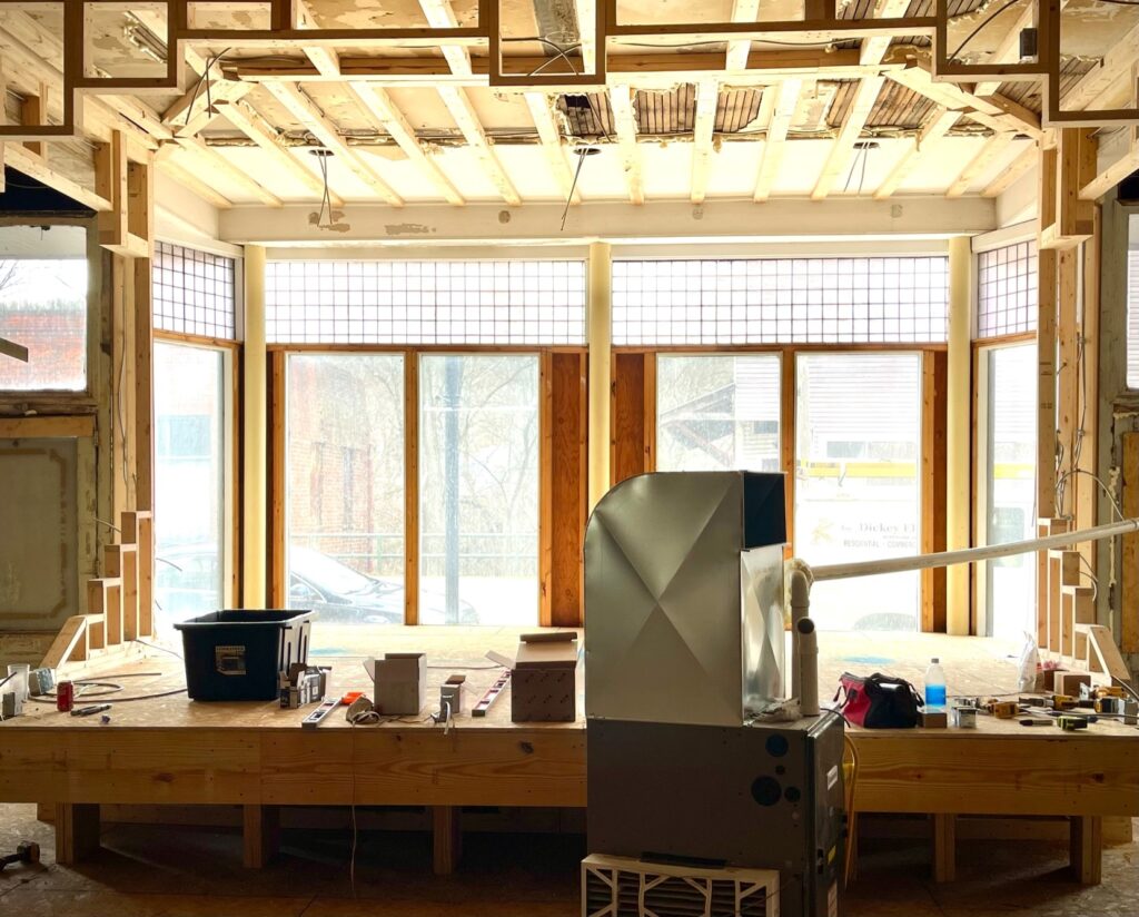 Stage area of main floor